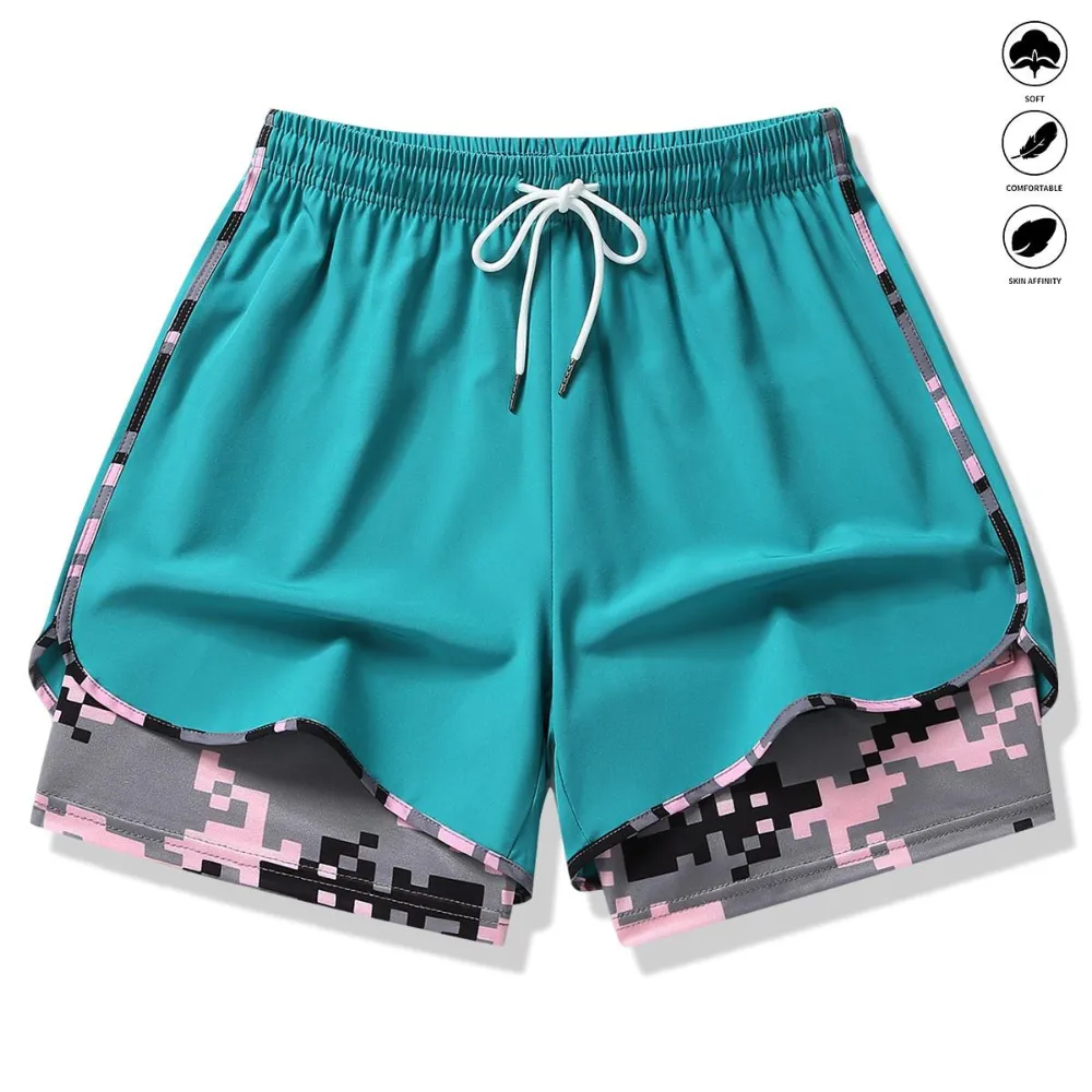 2-in-1 High Waist Athletic Shorts – Quick-Dry Summer Activewear