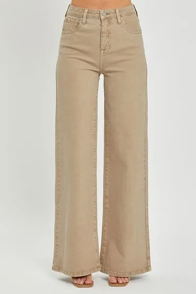 Tummy Control High Rise Wide Leg Denim Jeans