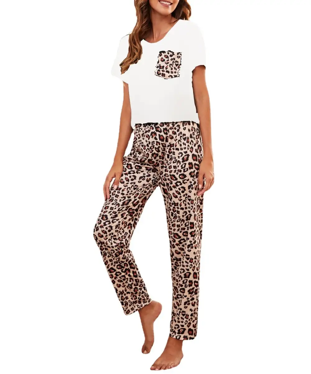 Shirt and Pants Animal Print Pajama Set
