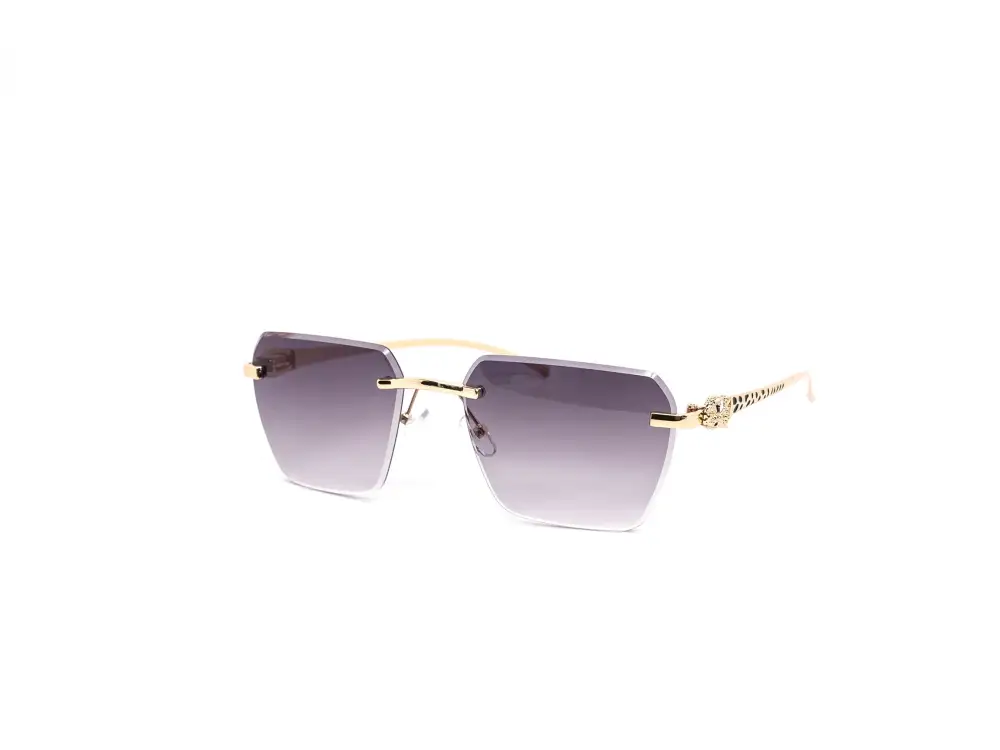 12-Pack Luxury Rimless Hexagon Gradient Metal Sunglasses