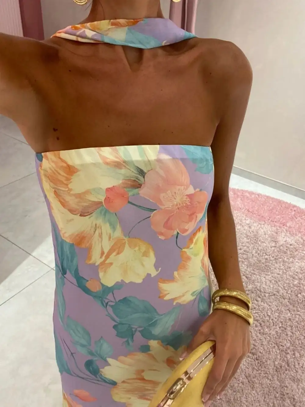 Smooth Finish Printed Maxi Dress