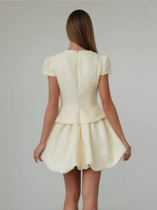 Natural Button Front Short Sleeve Coordinated Sets
