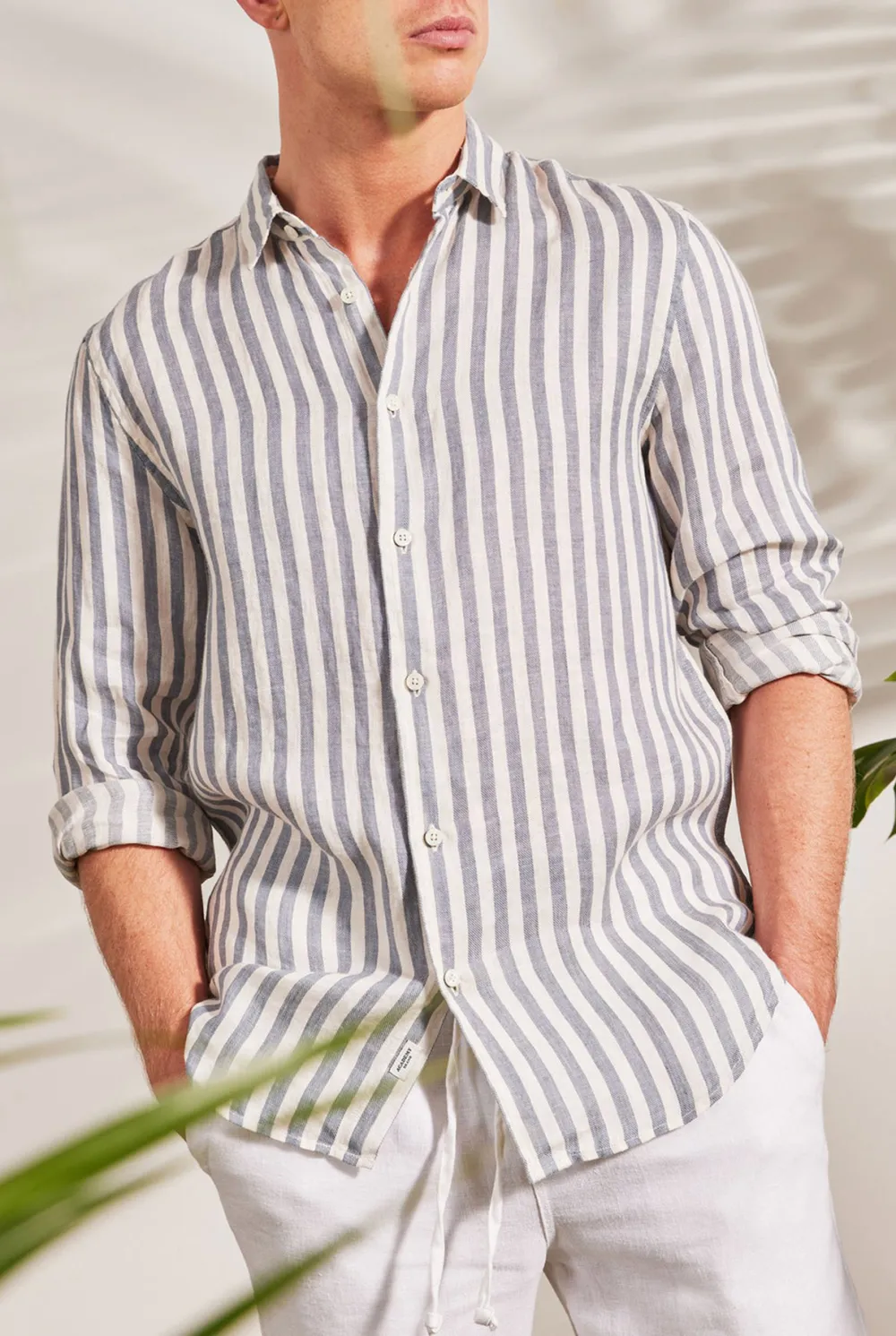 Striped Linen Button Down Shirt