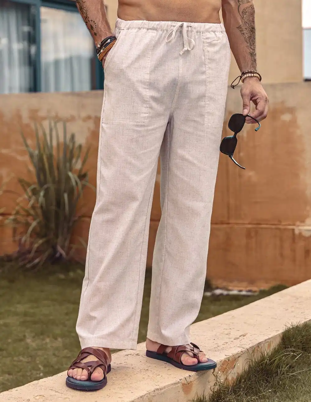 Linen Waist Yoga Pants