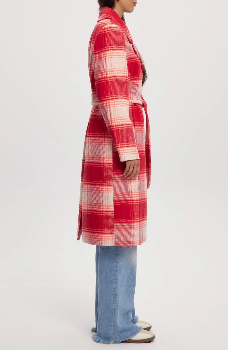 Vegan Wool Plaid Coat