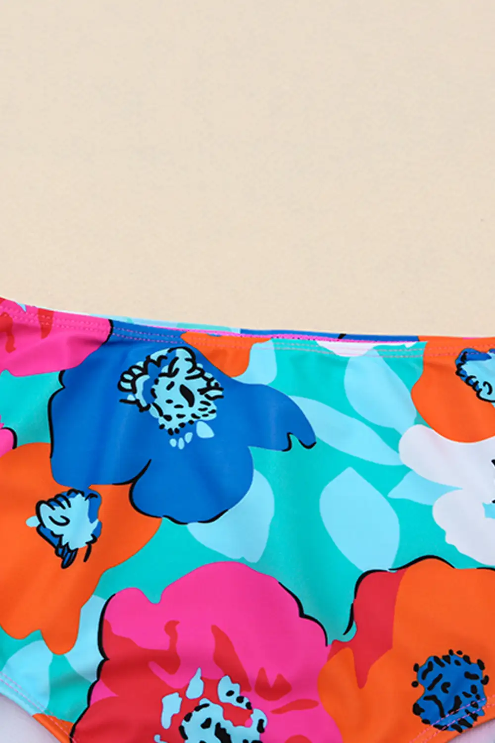 Floral Print High Bikini Bottom Swim Set