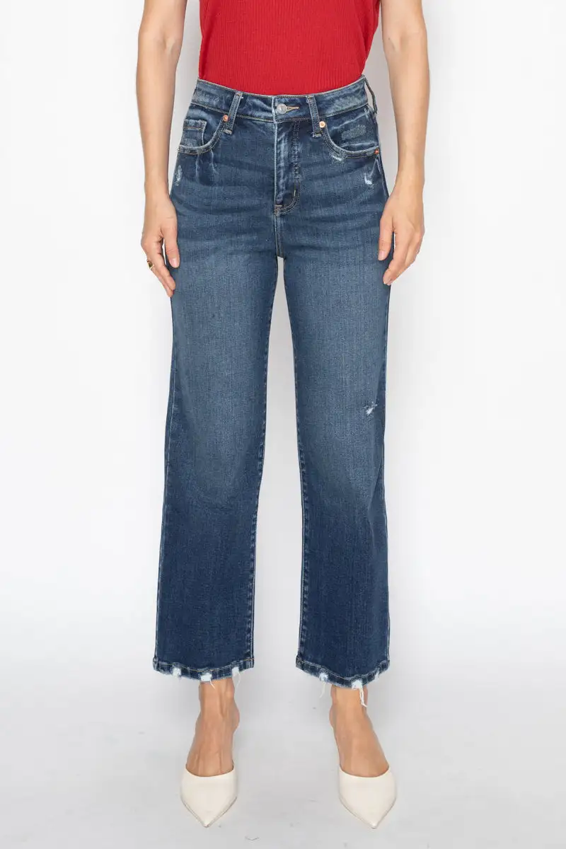 Easygoing High Rise Straight Leg Relaxed Denim Jeans