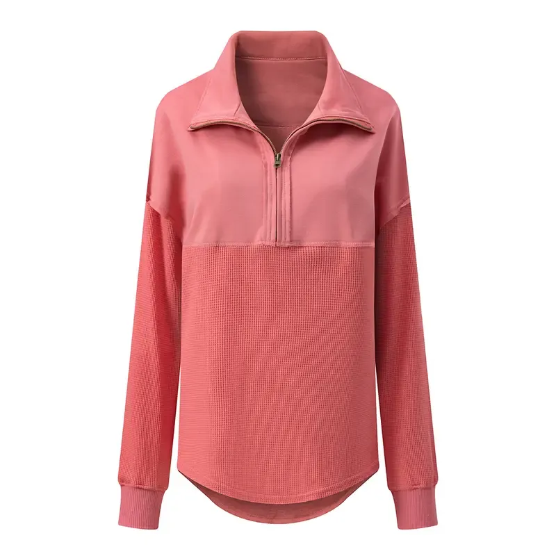 🔥Last Day💥Women's Half-Zip Waffle Knit Sweater🔥8-Pack Only $24