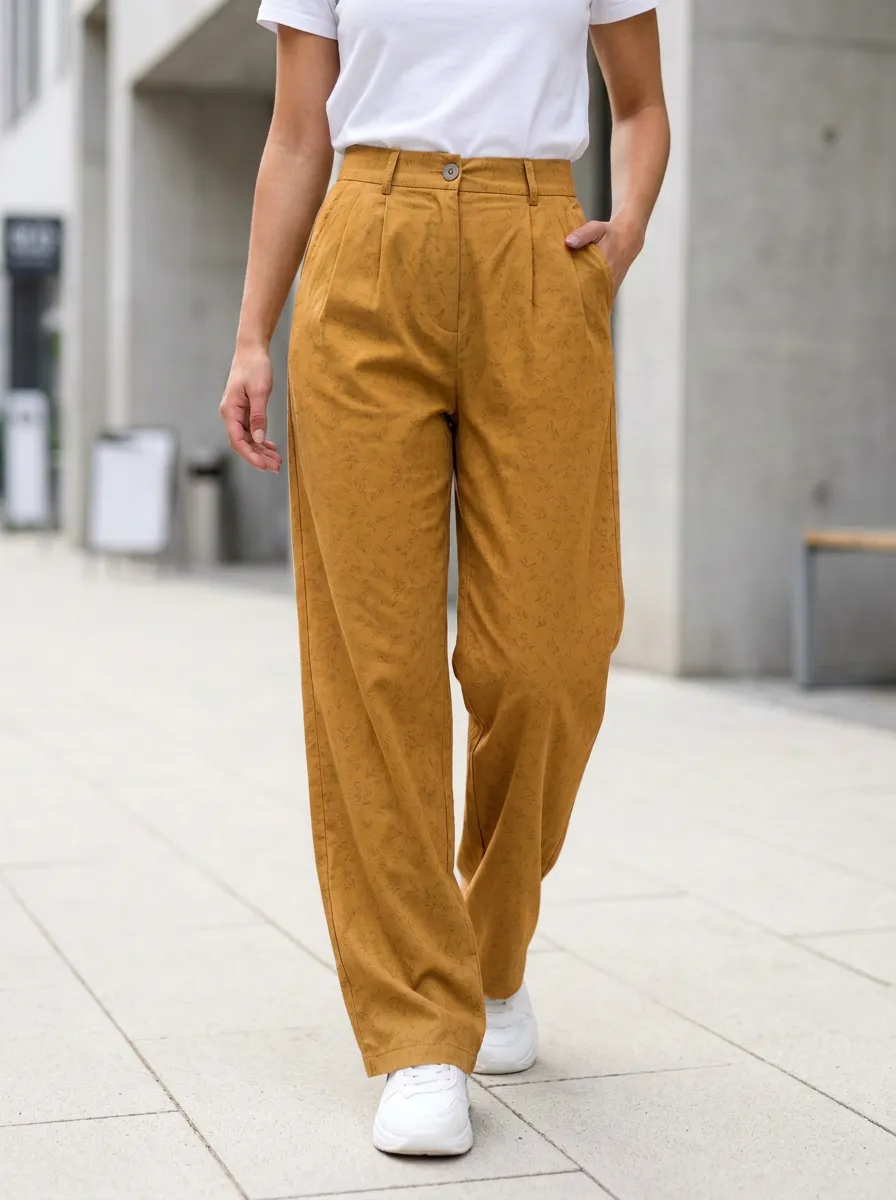 Women's Casual Floral Print Wide-Leg Trousers