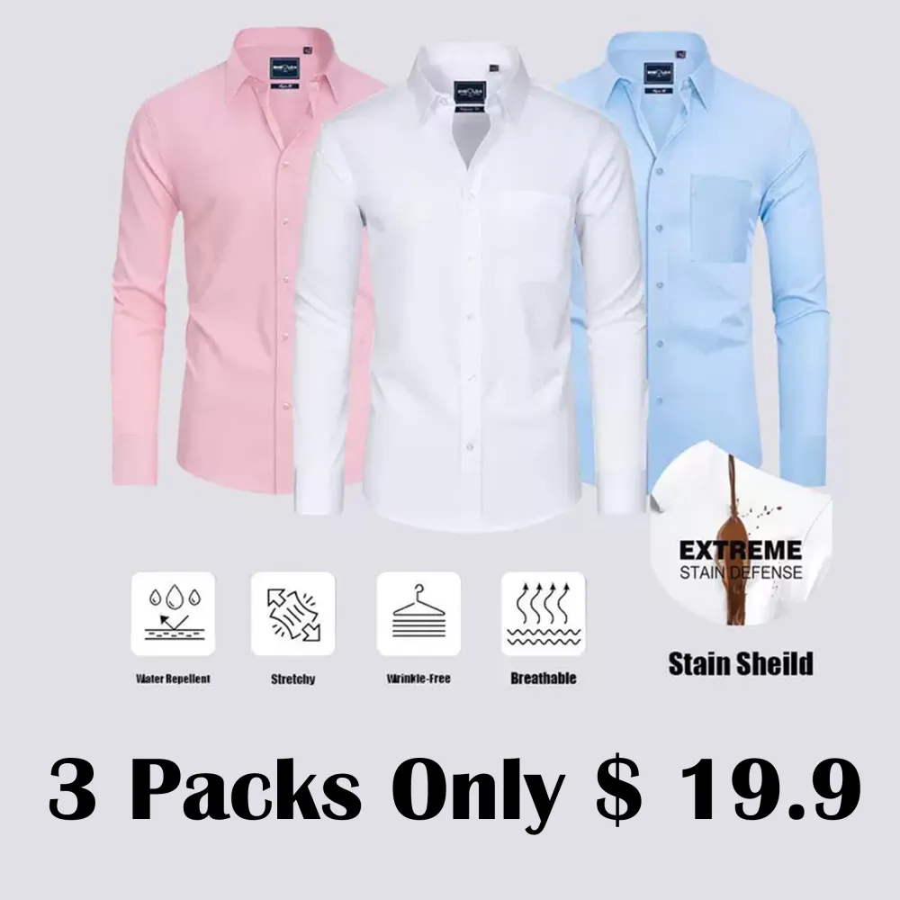 🔥Last Day 49% Off - Men's Stain Sheild Dress Shirts Shirts Long Sleeve Button Down Shirt