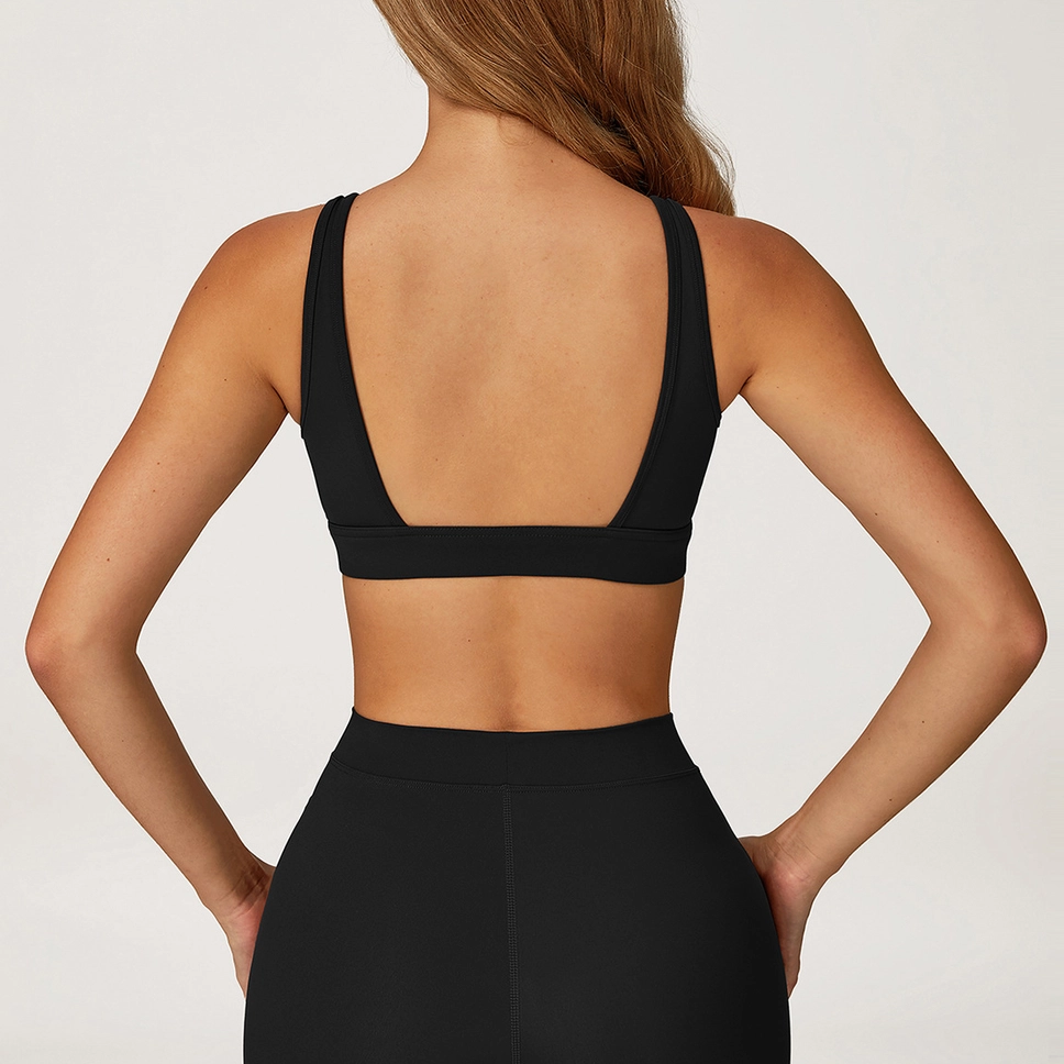 Deep V-Neck Sports Bra