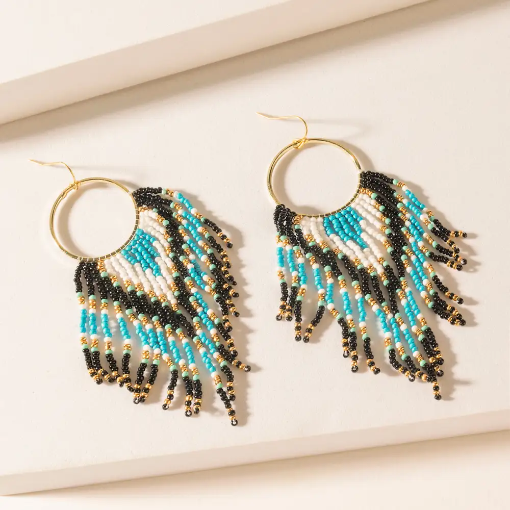 Textured Lively Artful Fringe Earrings