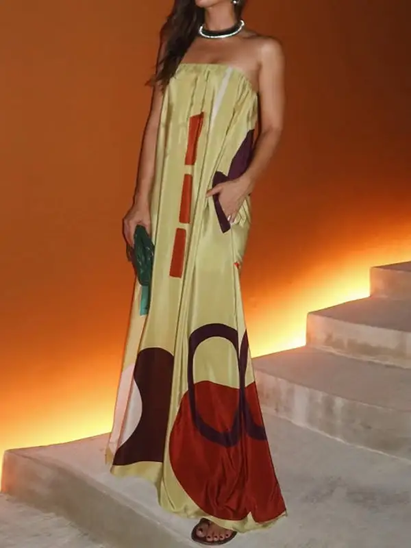 Printed Sleeveless Maxi Dress