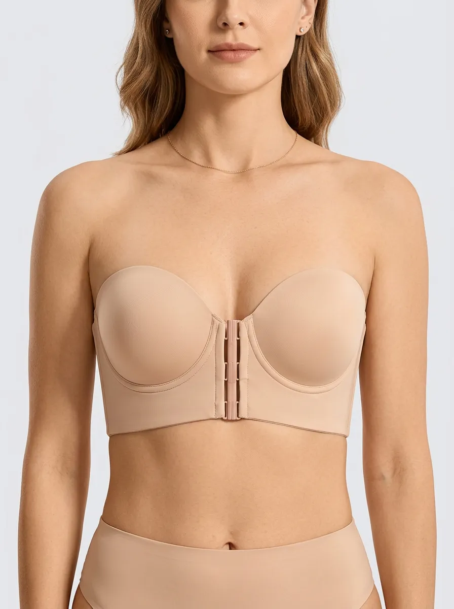 Women's Bandeau-Style Front-Closure Bustier Bra