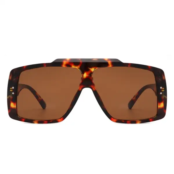 Modern Square Flat Top Frame Sunglasses