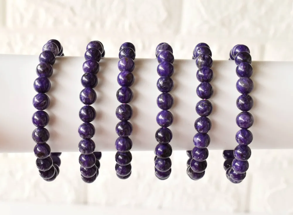 Minimal Charm Bracelet Detail Purple