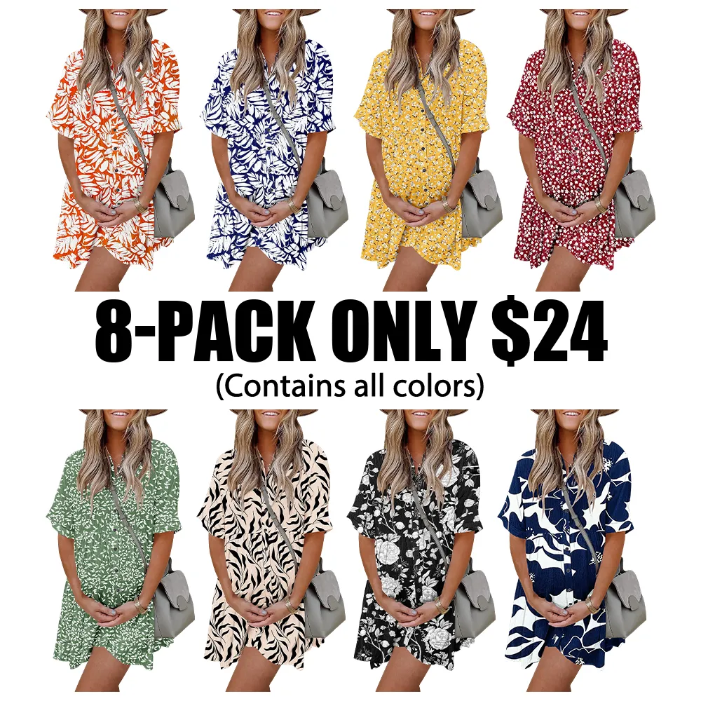 🔥Hot Sale💥Women’s Summer Babydoll Dress🔥8-PACK - All Colors Included
