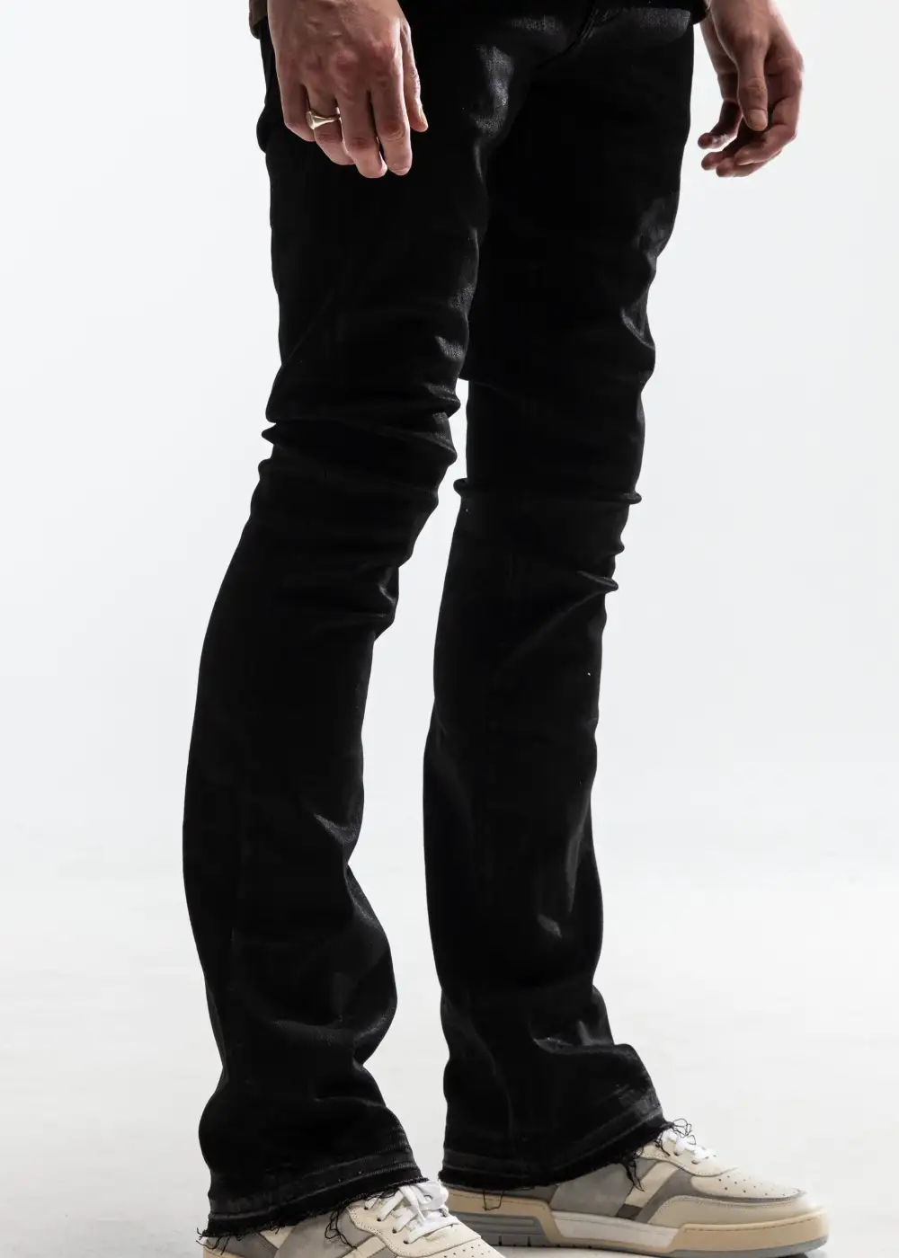 Skinny Raw Hem Flare Jeans