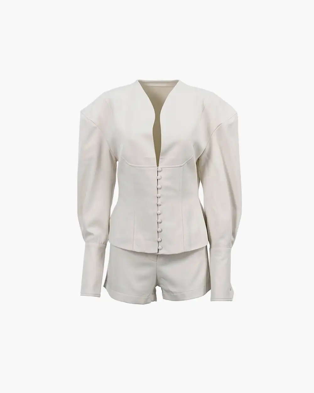 Comfort Fit Wrap Button Front V Neck Shirt