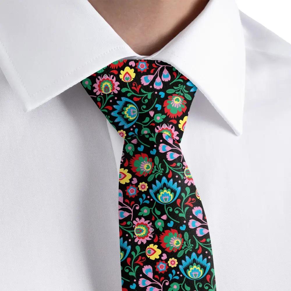 Polished Floral Texture Necktie
