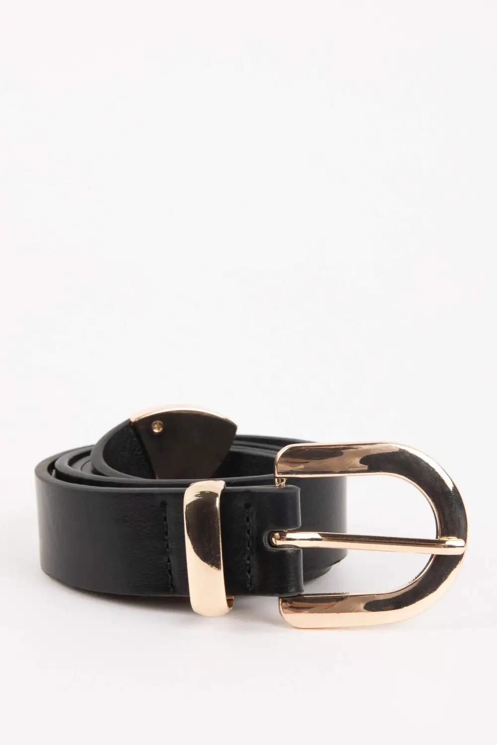 Ladies' Leather Denim Belt Black