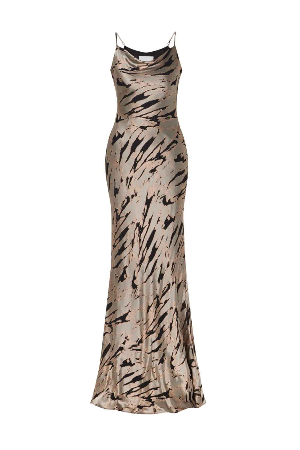 Abstract Print Spaghetti Strap Maxi Dress