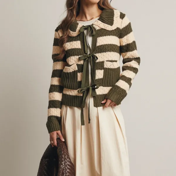 Open Front Tie Front Ribbed Oversized Cardigan