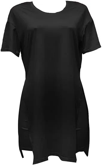 Women Plus Size 2 Piece Outfits Short Sleeve Tunic Tops And Skinny Biker Shorts Sets Tracksuits Womenswear Bodycon Split Hem Lounge