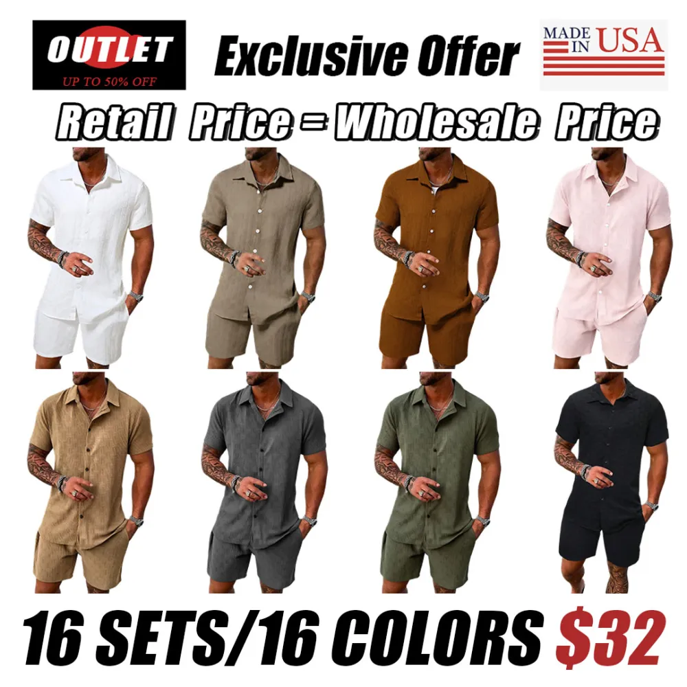 🔥 Men's Short Sleeve Pajama Two-Piece Set | Comfortable Loungewear Essential