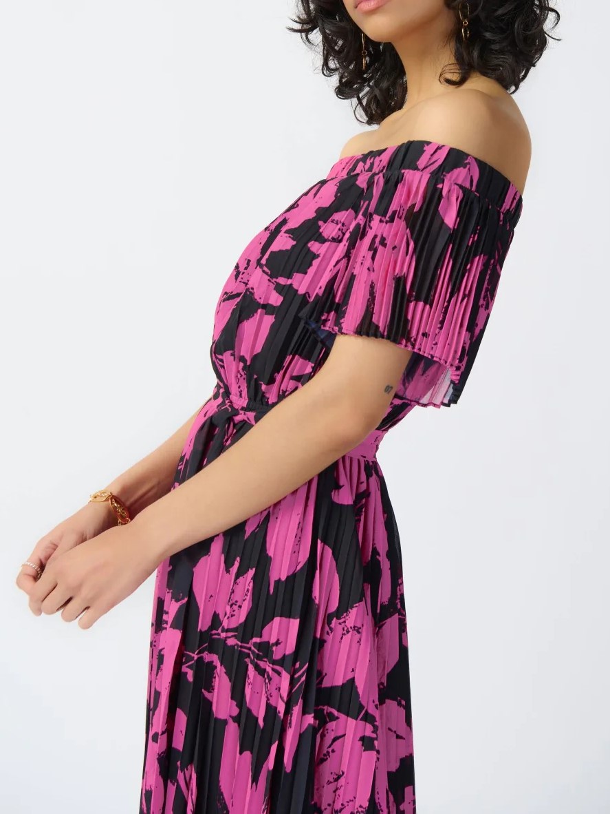 Off - Shoulder Floral High - Low Dress