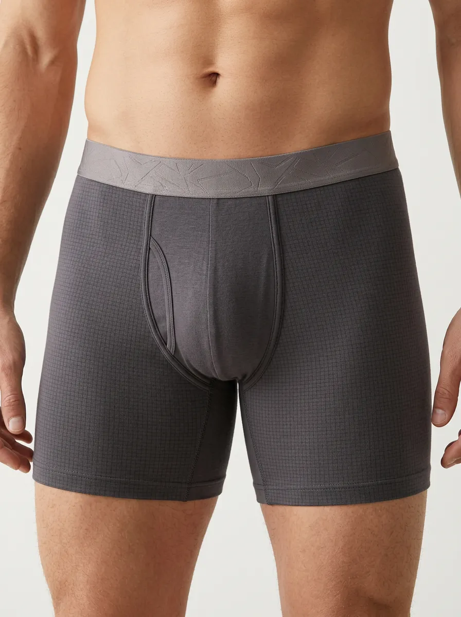 Men's Mixed Color Minimalist Grid Pattern 3-Pack Boxer Briefs