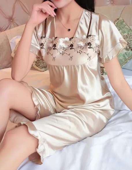 Ruffles and Florals Pajama Short Set
