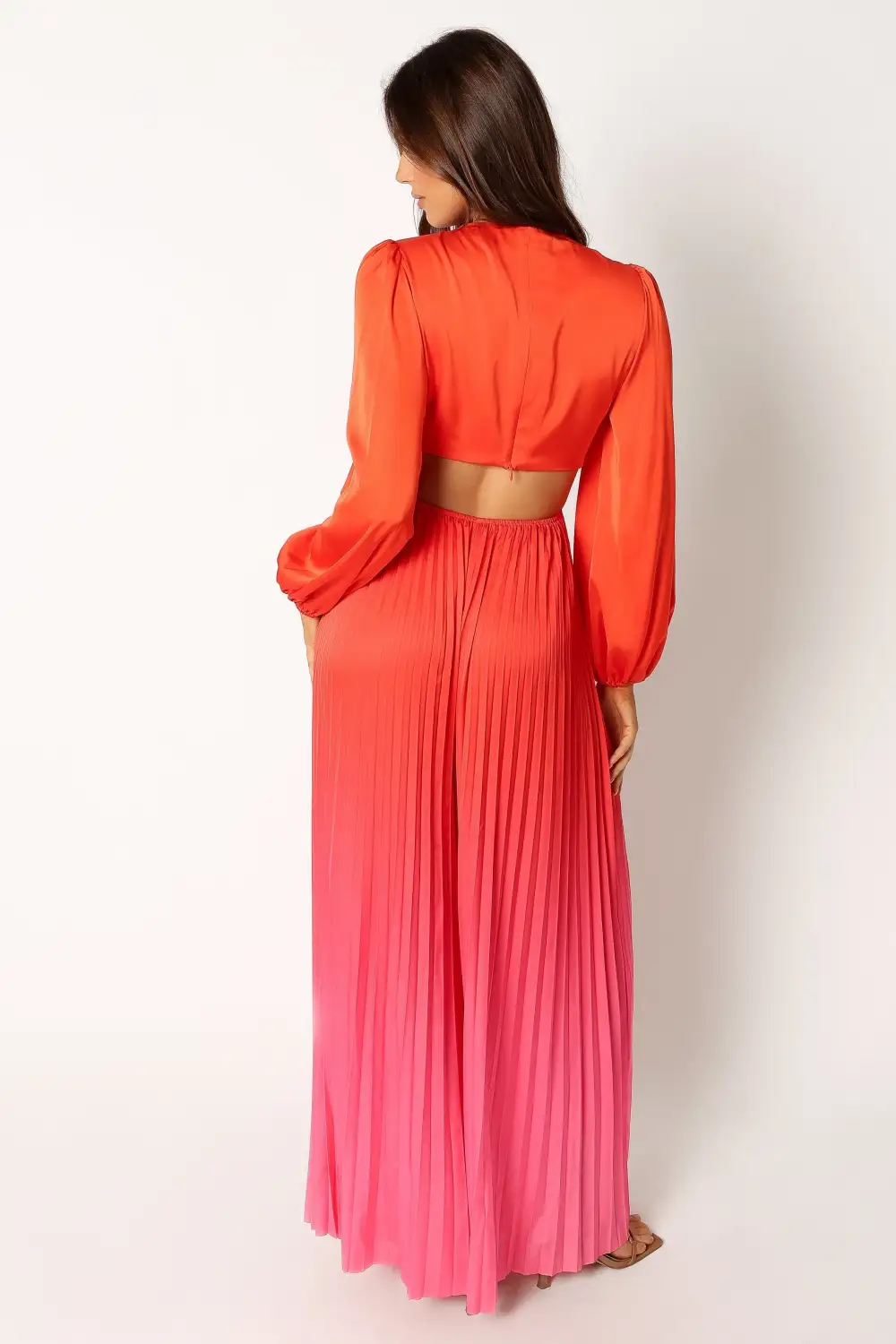 V-Neck Wide-Leg Long-Sleeve Printed Jumpsuit