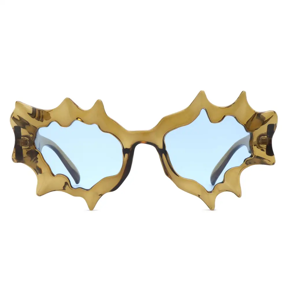 Irregular Spiky Round Tinted Geometric Novelty Sunglasses