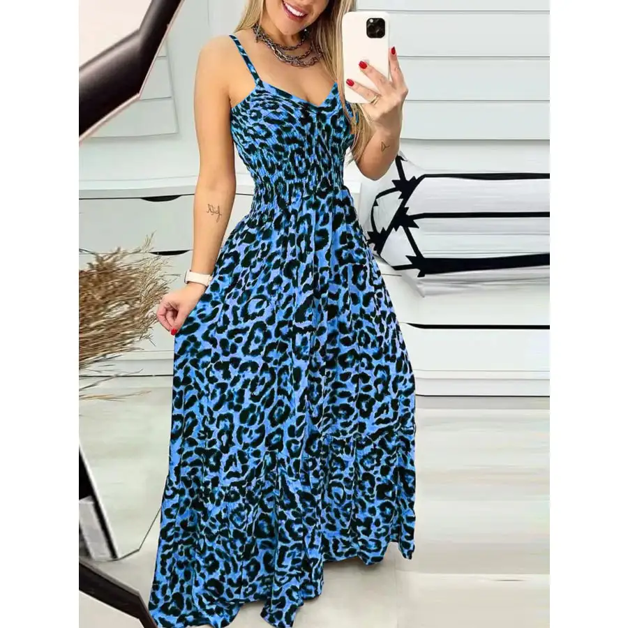 Full Size Print Spaghetti Strap Maxi Dress Plus Size