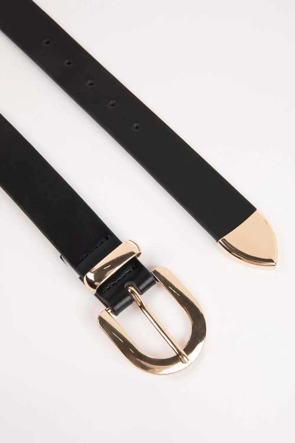 Ladies' Leather Denim Belt Black