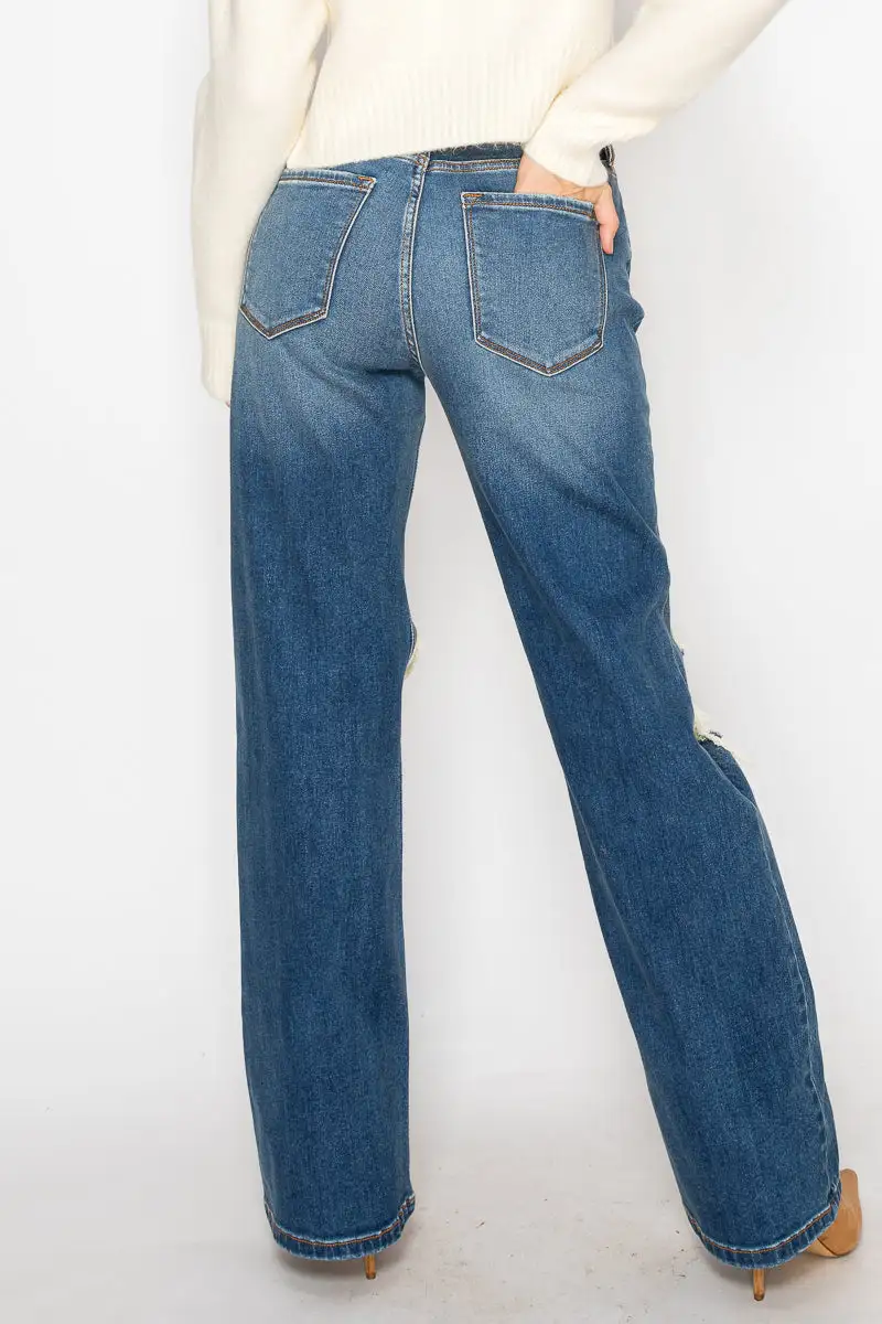Flare Relaxed Stretch Denim Jeans