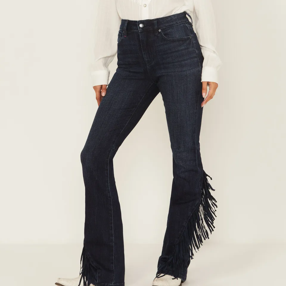 Modern High Rise Bootcut Stretch Denim Embroidered Jeans