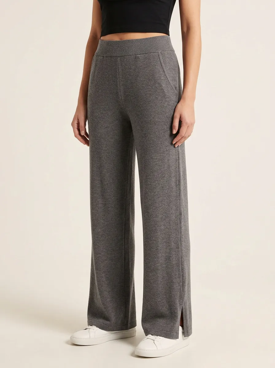 Modern Wide-Leg Solid Printed Women's Wide-Leg Pants