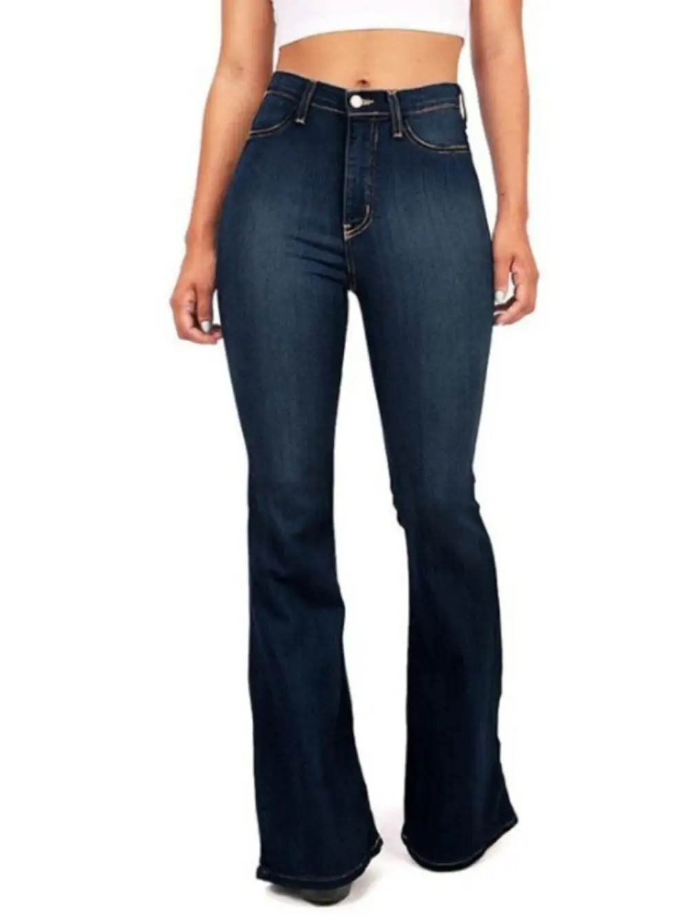Soft High Waist Flare Leg Denim Jeans