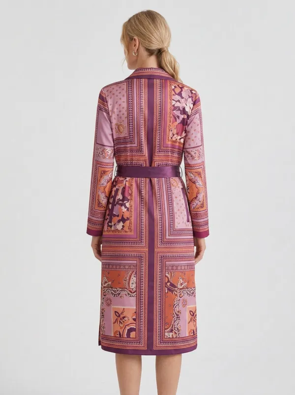 Women's Bohemian Paisley Pattern Printed Longline Jacket