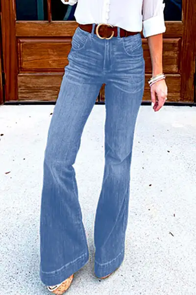 Flared Jeans Pocket Plus Denim
