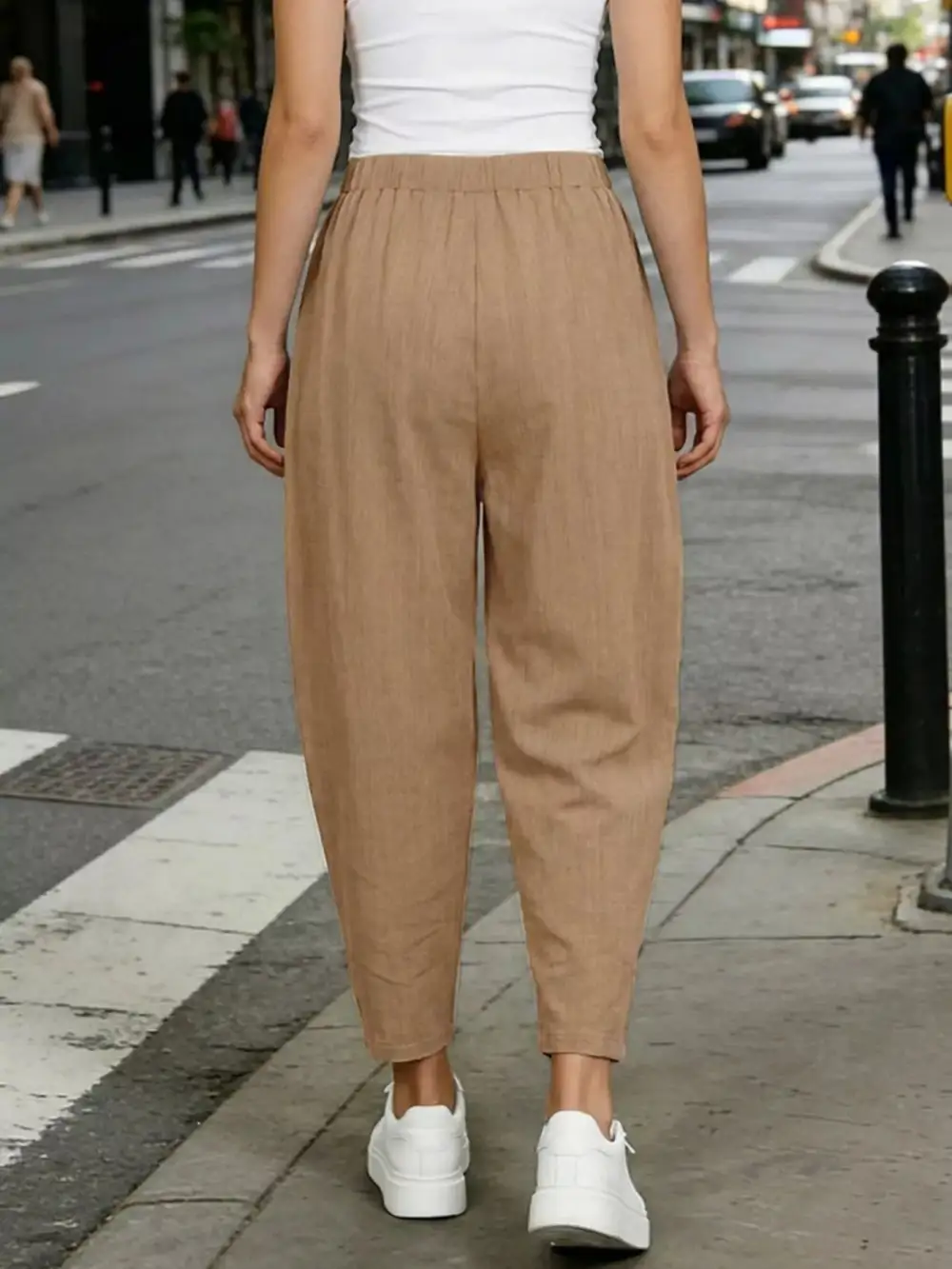 Plus Size Elastic Waist Harem Pants