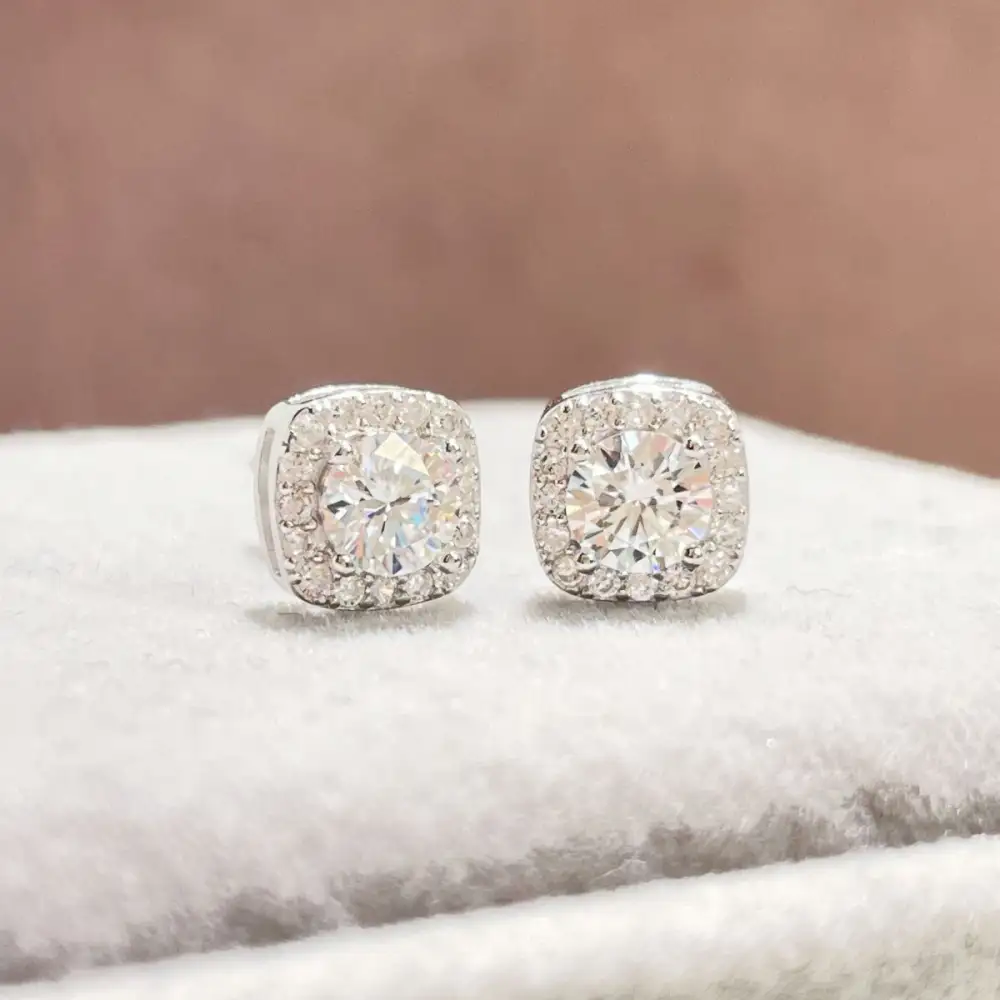 Everyday Moissanite Sterling Silver Stud Earrings