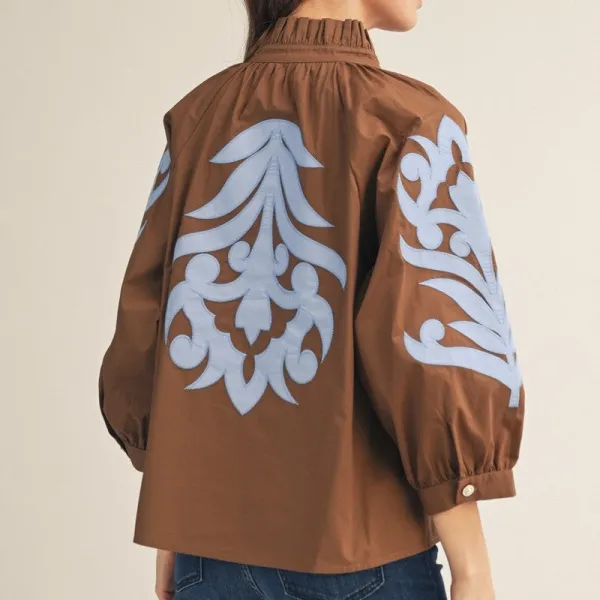 Textured Baroque Applique Top