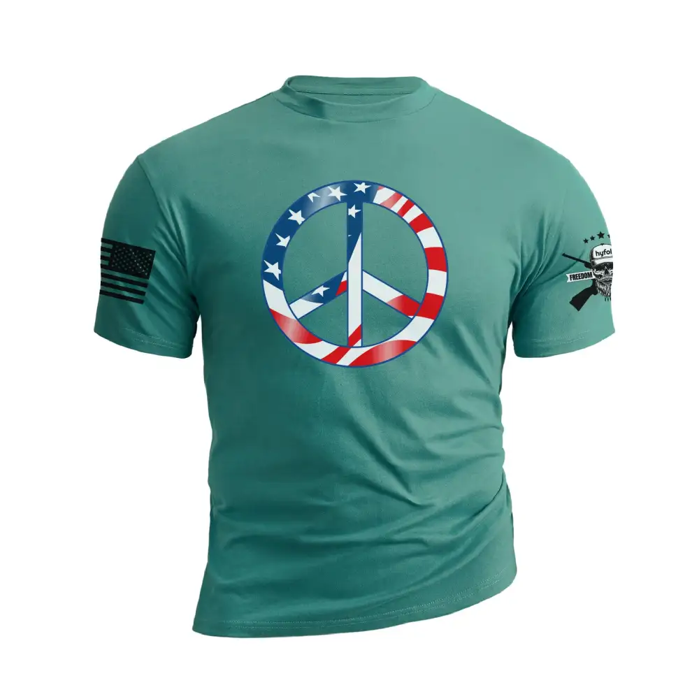 USA FLAG LOVE PEACE GRAPHIC TEE