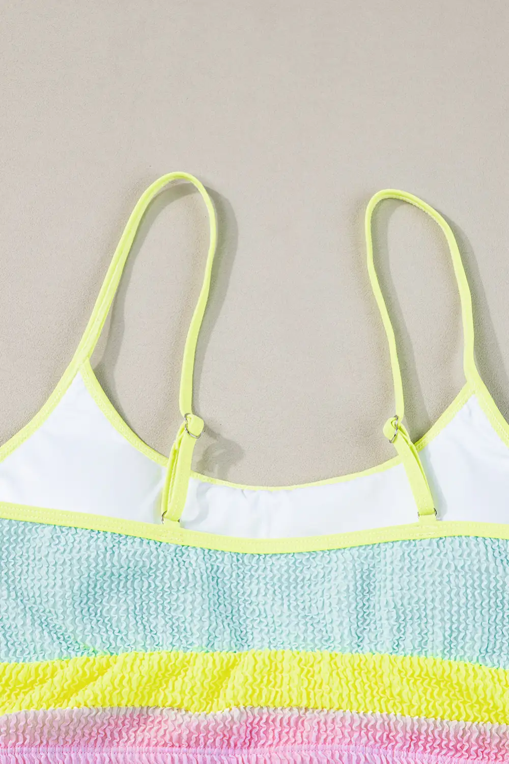 Blocked Pattern High Waisted Bikini Swim Set