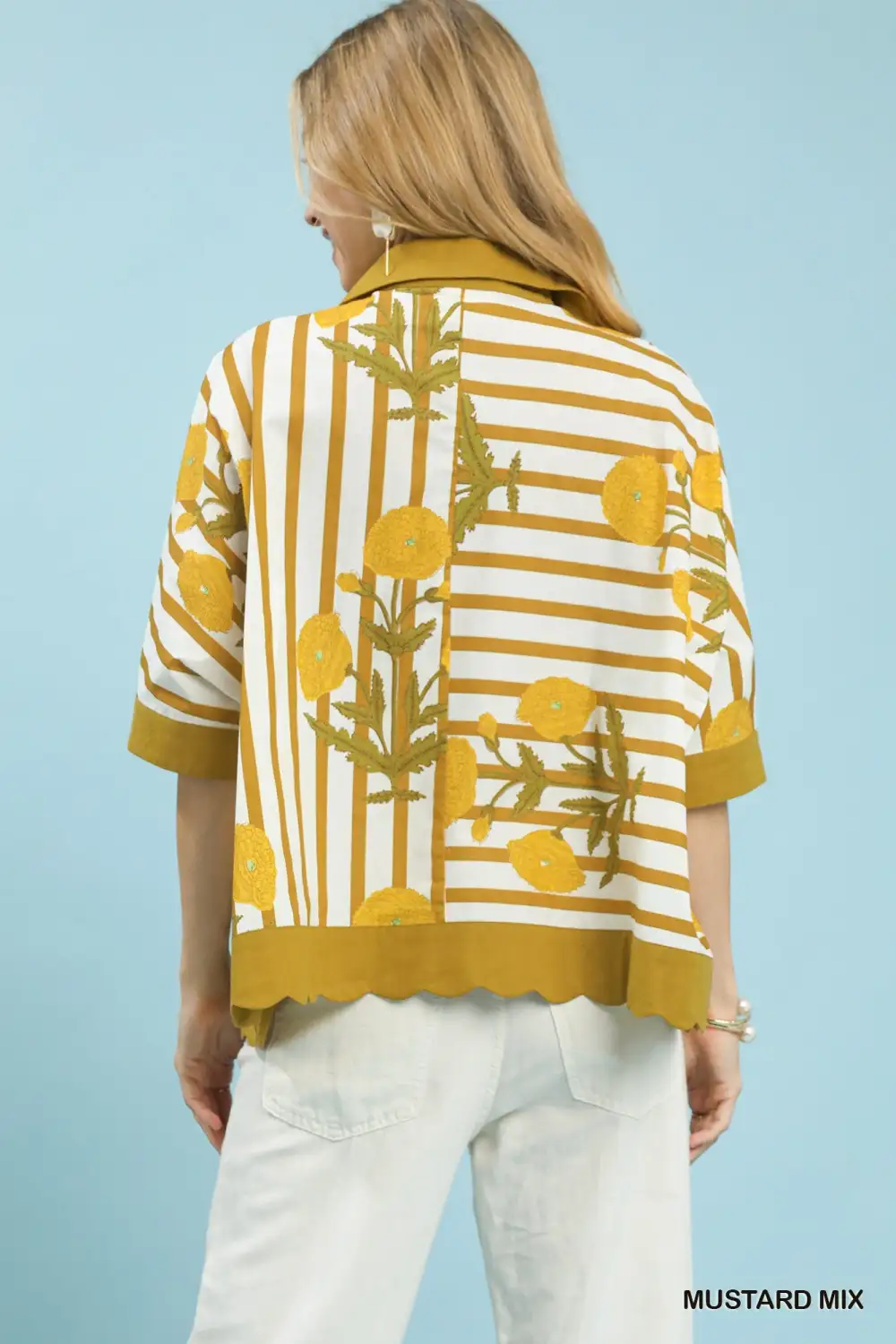 Classic Mix Stripe Button Down Top