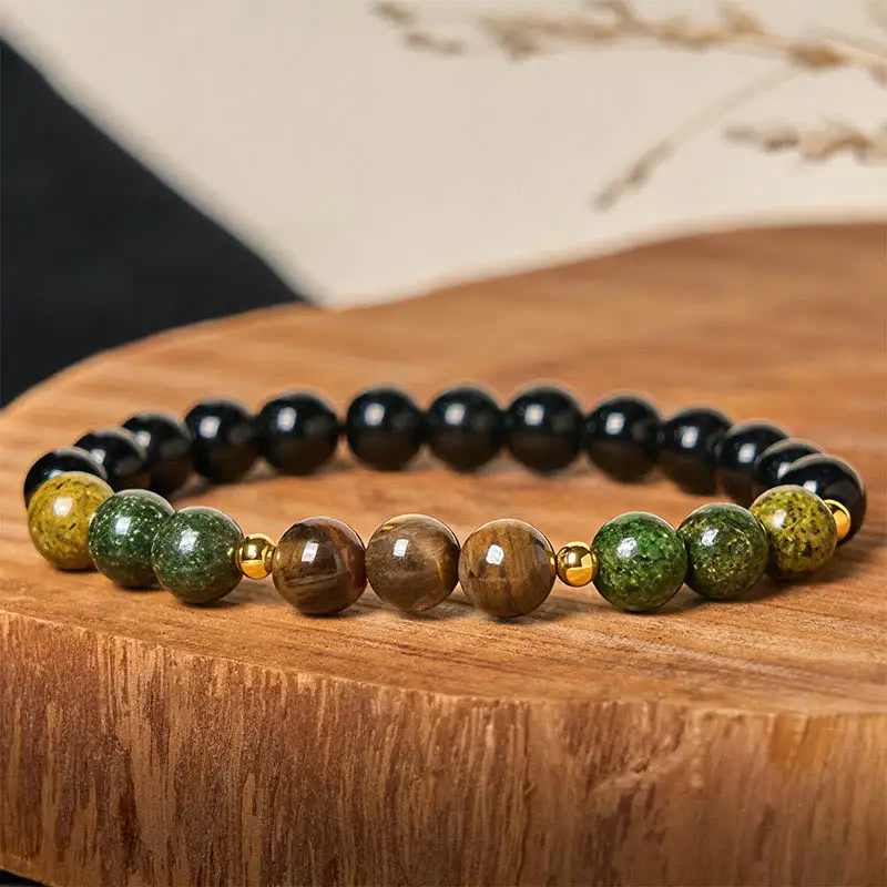 Turquoise Tiger Eye Beads Glass Bracelet