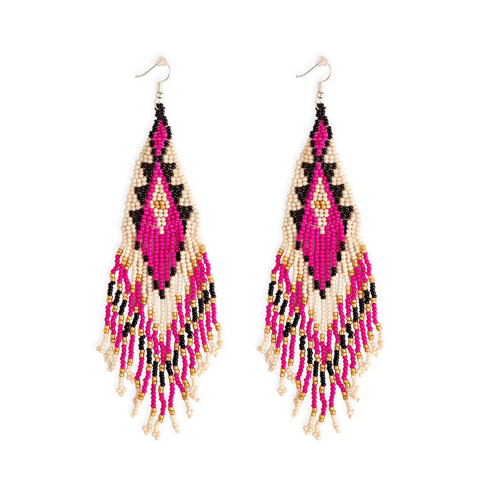 Statement Delicate Artful Beaded Earrings